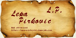 Lepa Pirković vizit kartica